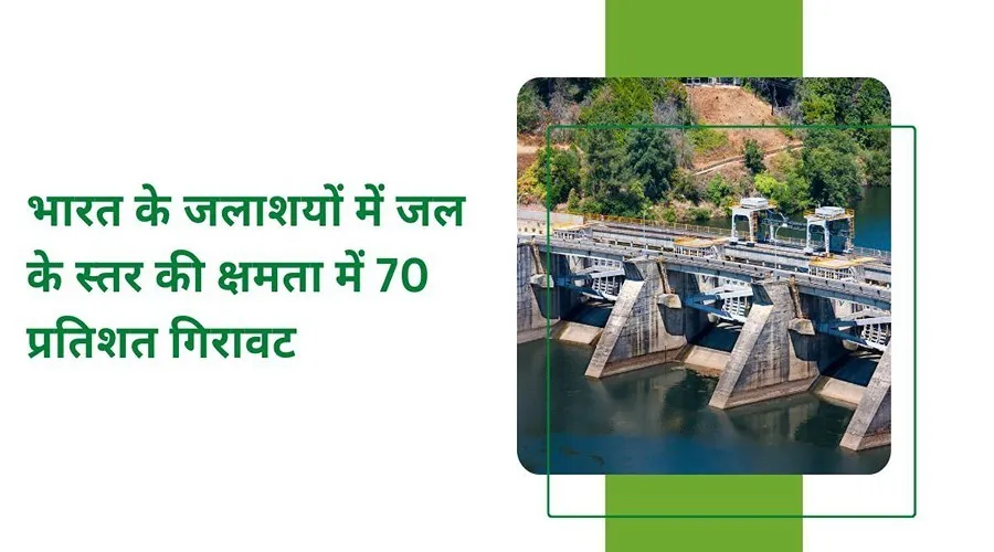 भारत के जलाशयों में जल के स्तर की क्षमता में 70 प्रतिशत गिरावट