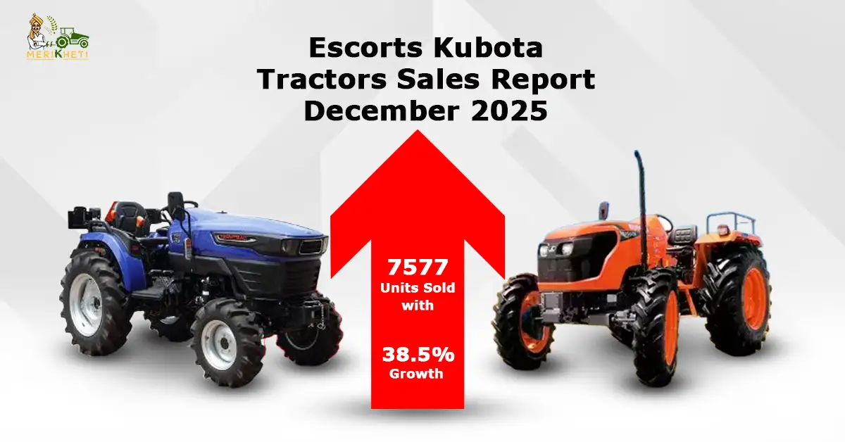 Escorts Kubota Tractors Sales Report December 2025: 7577 Units Sold with 38.5% Growth
