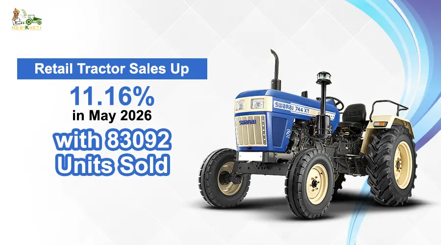 Retail Tractor Sales Up 11.16% in May 2026 with 83092 Units Sold