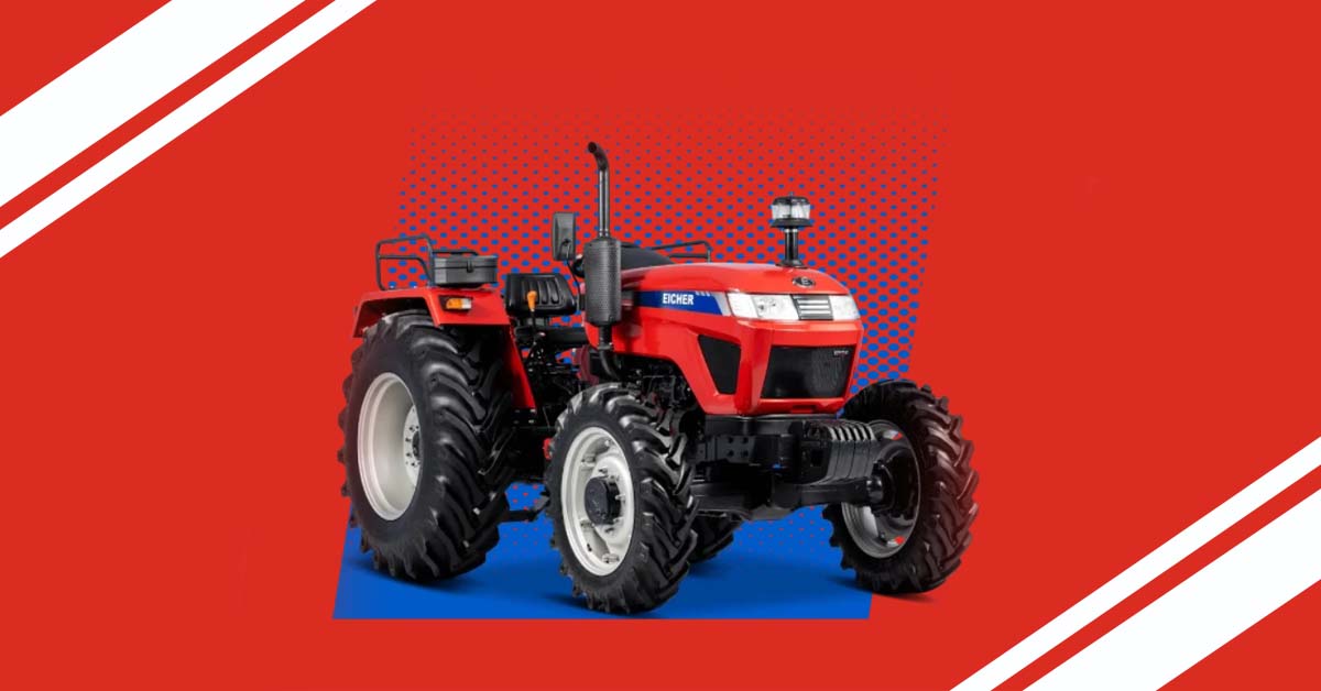 Eicher red tractor model for agriculture and farming