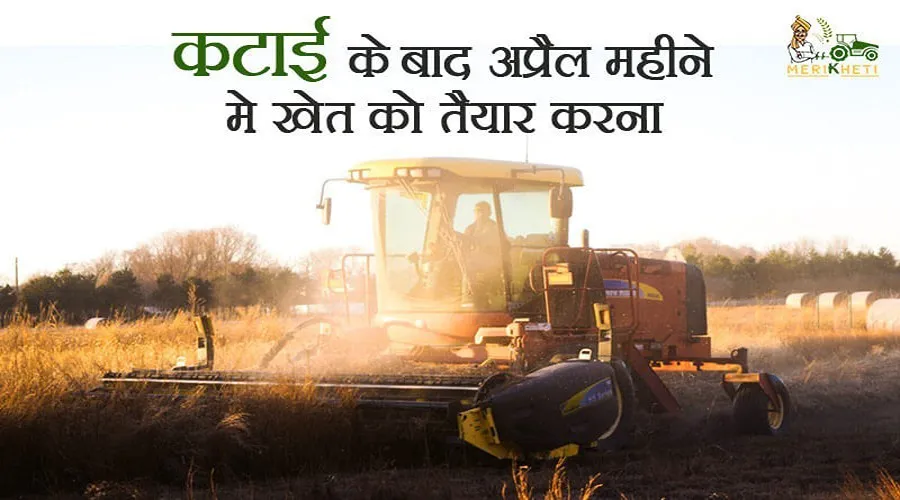 कटाई के बाद अप्रैल माह में खेत की तैयारी (खाद, जुताई ..)