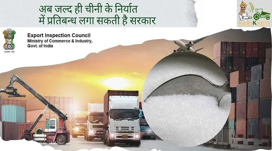 अब जल्द ही चीनी के निर्यात में प्रतिबन्ध लगा सकती है सरकार