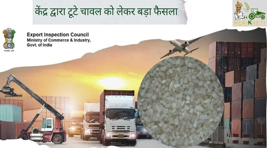 केंद्र द्वारा टूटे चावल को लेकर बड़ा फैसला