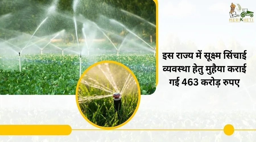 इस राज्य में सूक्ष्म सिंचाई व्यवस्था हेतु मुहैया कराई गई 463 करोड़ रुपए