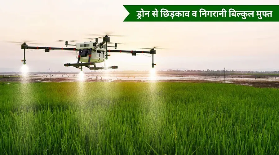 इस राज्य में फसल पर ड्रोन से छिड़काव व निगरानी बिल्कुल मुफ्त में की जाएगी