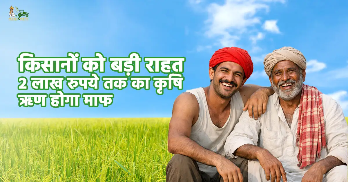 किसानों को बड़ी राहत: 2 लाख रुपये तक का कृषि ऋण होगा माफ, समय पर भुगतान करने वालों को मिलेगा प्रोत्साहन